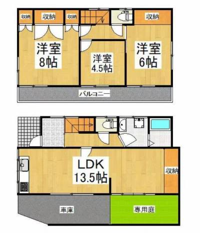 埼玉県新座市 馬場戸建貸家の間取り図