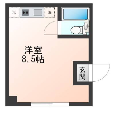 第二ラフォーレ君枝103号室（神奈川県横須賀市）の間取り図