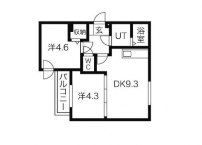 北海道札幌市白石区 ステラ本郷Ⅰ102の間取り図