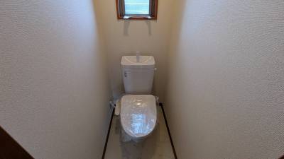 温水洗浄機能付便座。