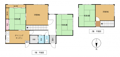 間取図１棟目（外壁茶色の物件）