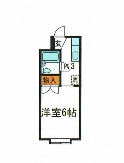 東京都府中市 プラムハウス206号室の間取り図