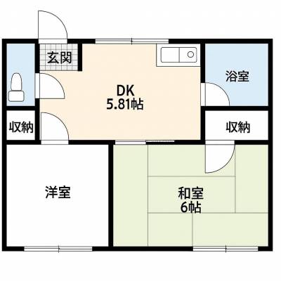 福島県会津若松市 マミーハイツ106の間取り図