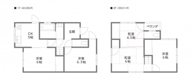 1階の右下の部屋（洋室6.5帖）がテナント部分