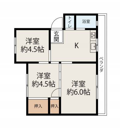 徳島県徳島市 三木マンション5号室の間取り図