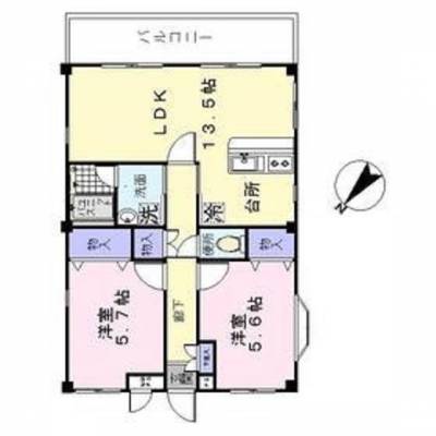 千葉県柏市 システムマンション北柏１０２号室の間取り図