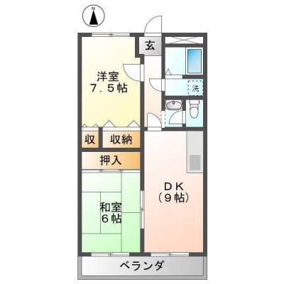メゾンドエヴァン303号室（愛知県一宮市）の間取り図
