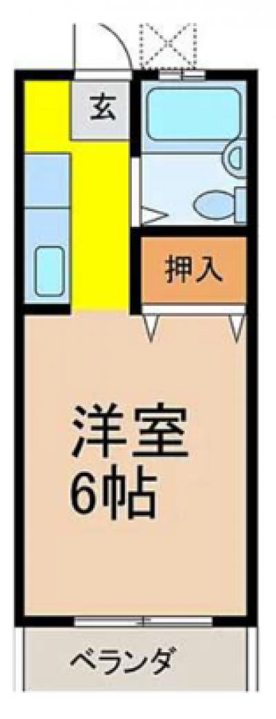 コンパクトですがお部屋は一人暮らしには十分です。