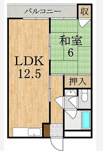 奈良県生駒市 クラウンコート206の間取り図