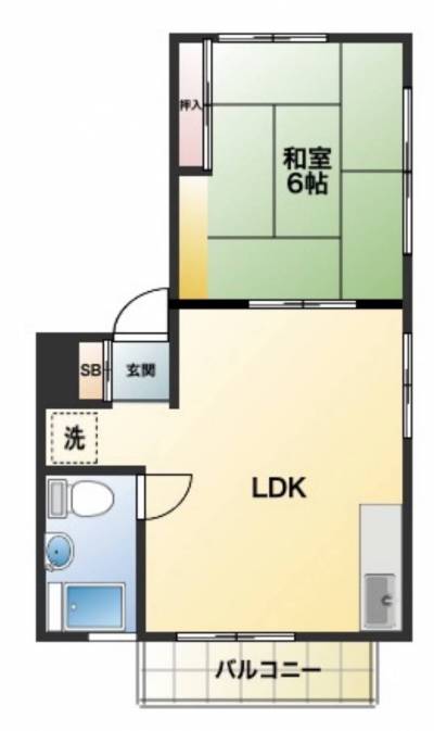 貴重な和室タイプの1LDK