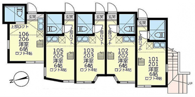神奈川県横浜市保土ケ谷区 ユナイト和田町スワロフスキー102の間取り図