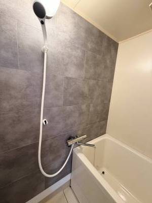 浴槽、浴室シャワー水栓もあたらしい
アクセントパネルあり