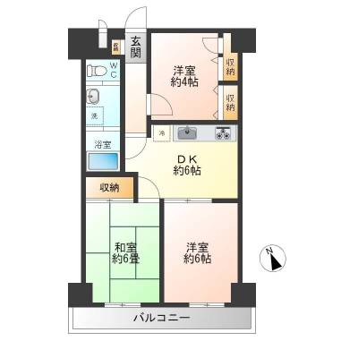 神奈川県厚木市 アルテハイム厚木206の間取り図