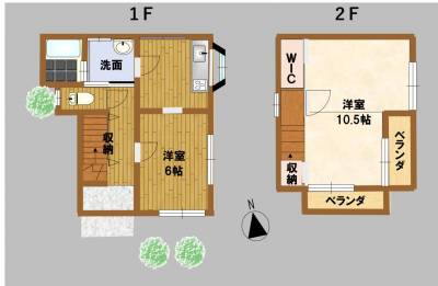 4本の梁が見える天井の高い10.5帖リビング。WIC付き。