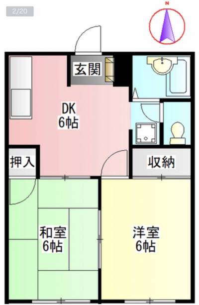 使いやすい広々2DKです。