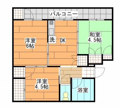 福岡県北九州市小倉南区 葛原東ハイツ３０２の間取り図