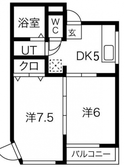 愛知県名古屋市西区 スリーハイツ101（2F）の間取り図