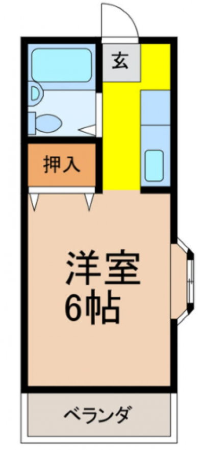 コンパクトですがお部屋は一人暮らしには十分です。