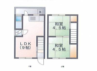 １Ｆ ＬＤＫ
２Ｆ 和室２部屋