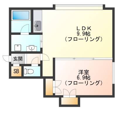 北海道札幌市中央区 アゼリアコート201の間取り図