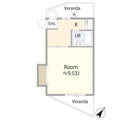 大きな収納のついた１０帖の洋室