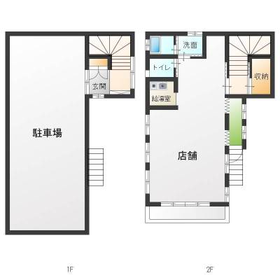 ２階がメインフロアです