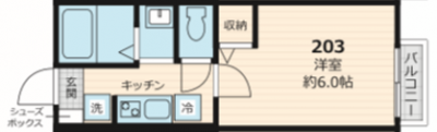 千葉県千葉市緑区 パセオグランデ誉田203の間取り図