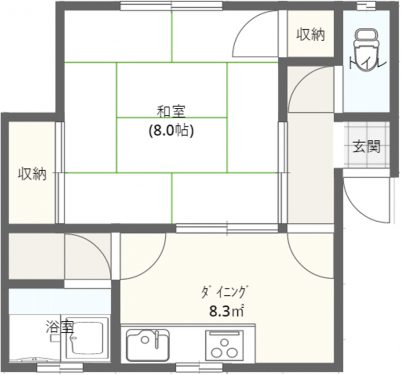 青森県弘前市 清明荘8号室の間取り図