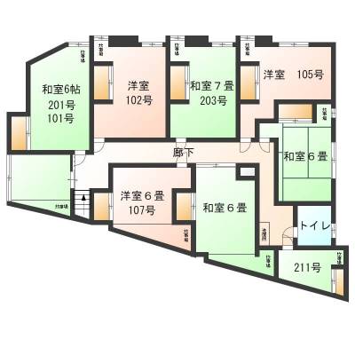 静岡県熱海市 熱海市　富士見荘207の間取り図