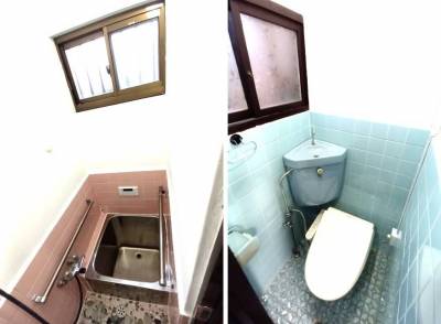 お風呂は追い炊き機能付、トイレはウオシュレット付