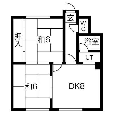 北海道小樽市 グリンヒル201の間取り図