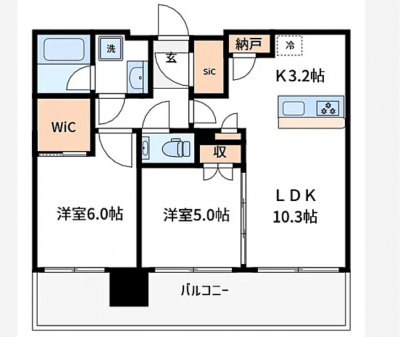東京都足立区 シティタワー綾瀬1513の間取り図