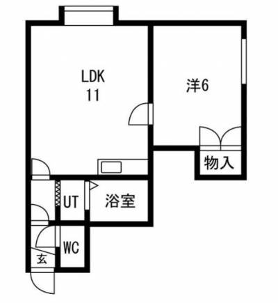 北海道札幌市白石区 元町アパートメント２０５の間取り図