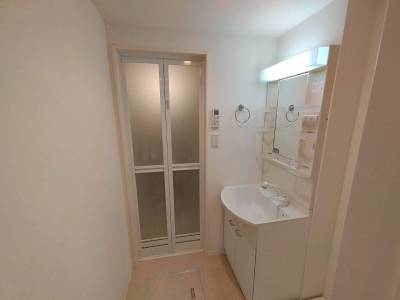 洗面台は大型シンクです