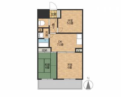 東京都立川市 第16クリスタルマンション302の間取り図