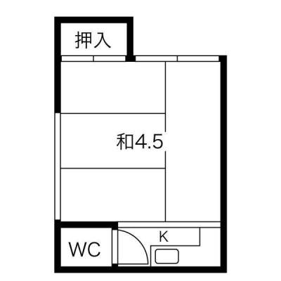 中垣内アパート2階西（兵庫県神戸市兵庫区）の間取り図