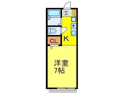 大阪府大阪狭山市 アメニティハイム103号室の間取り図