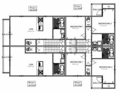 4戸分の2階部分