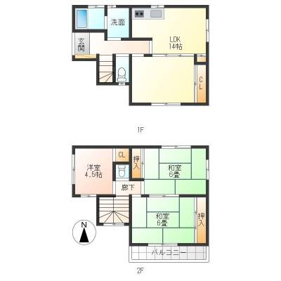 ３LDKの間取り。LDKを区切れば４DKとしての使用も可能