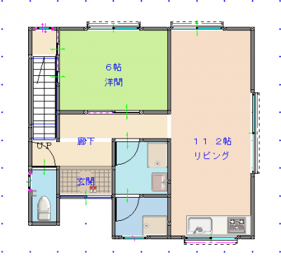 １F広々としたリビングと洋室化した元和室の2部屋です！