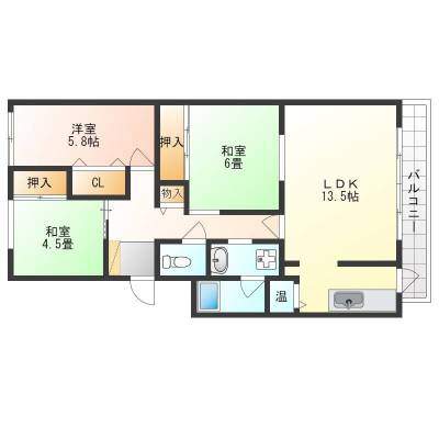 2方向通風でき換気よくできます。