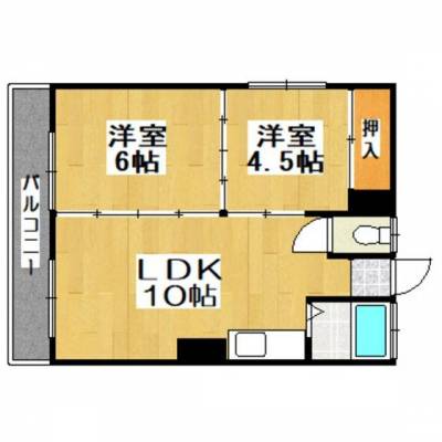 北海道室蘭市 コーポ原田１０１の間取り図