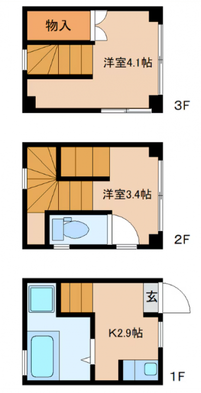 静岡県静岡市清水区 島崎町戸建ての間取り図