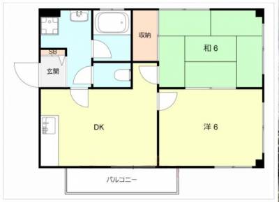 兵庫県伊丹市 伊丹市　RCマンション２全室改装「2階角部屋」の間取り図