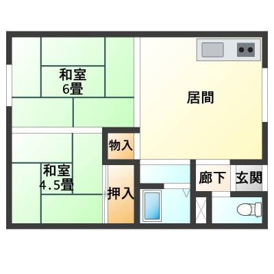 北海道札幌市東区 エステーハイツ201の間取り図