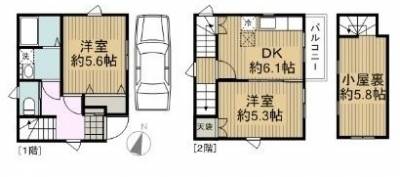 埼玉県入間市 Ａｂｅ東藤沢貸家Abe東藤沢貸家1の間取り図