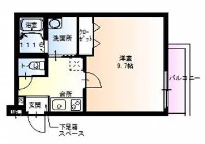 大阪府大阪市城東区 アンジェス野江１０５号室の間取り図