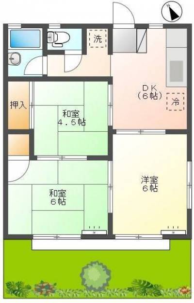 静岡県賀茂郡東伊豆町 ボヌール二番館101の間取り図