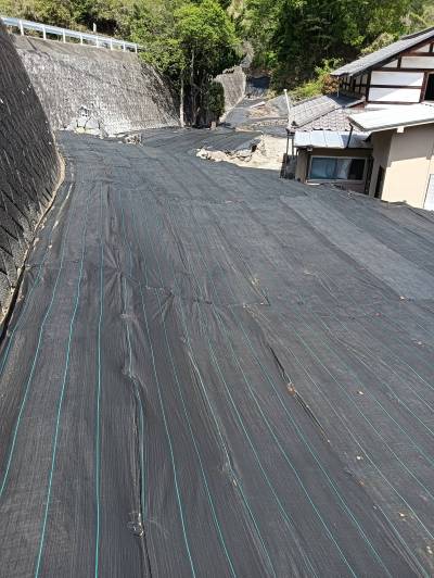 畑全景建物敷地より少し高くなった所建物裏側雑草対策の為防草