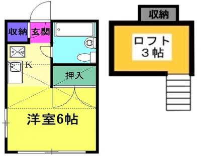 ロフト付き
２階角部屋
